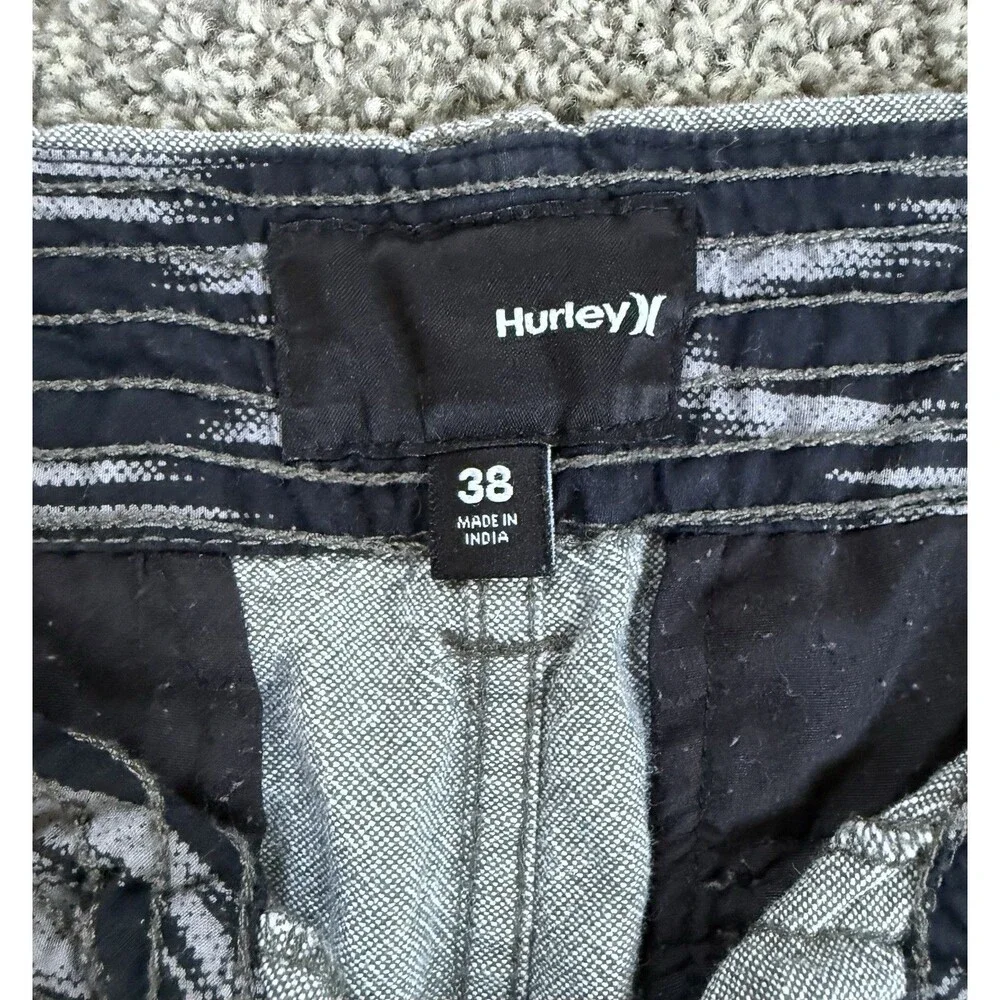 Hurley Cargo Shorts Mens 38‎ Gray Flat Front Casual Utility Pockets Chino